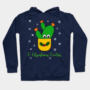 O Christmas Cactus - Opuntia Microdasys Cactus In Christmas Holly Pot Hoodie